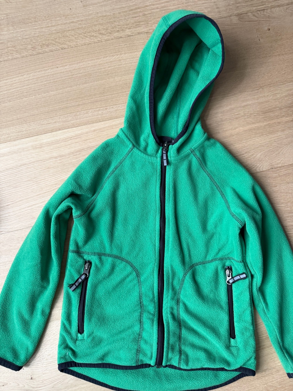 Hanna Andersson Boys Green Hooded Fleece Jacket Size 5